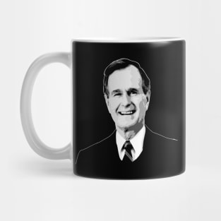 George H.W. Bush Black and White Mug